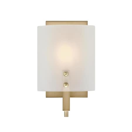 Westinghouse Fixture Wall 60W Enzo James, Brushed Brass Frosted Curved Glassass 6128300
